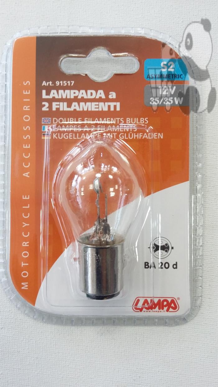 Lampada Blue Dyed Glass, Lampada 2 filamenti - (P21/5W) - 21/5W - BAY15d -  2 pz Lampa