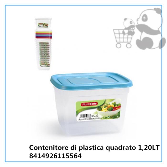 CONTENITORE ERMETICO IN PLASTICA QUADRATO 2LT